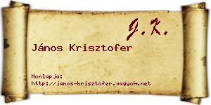 János Krisztofer névjegykártya